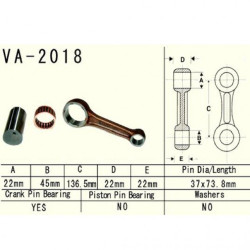 Kit biela Yamaha YFM 660 RAPTOR '02 -'05 (HR 8614, P4038, FW1075) VA-2018